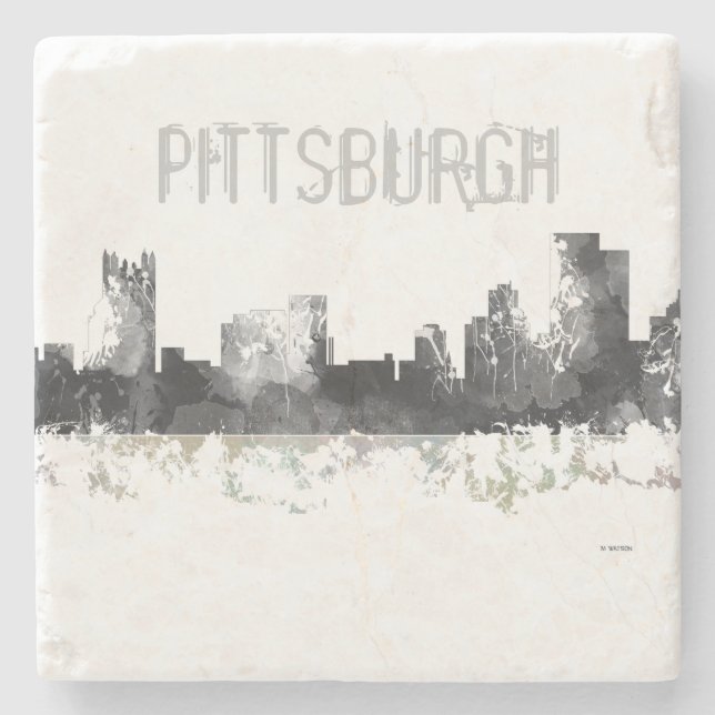 PITTSBURGH PENNSYLVANIA SKYLINE - SteinUntersetzer (Vorderseite)
