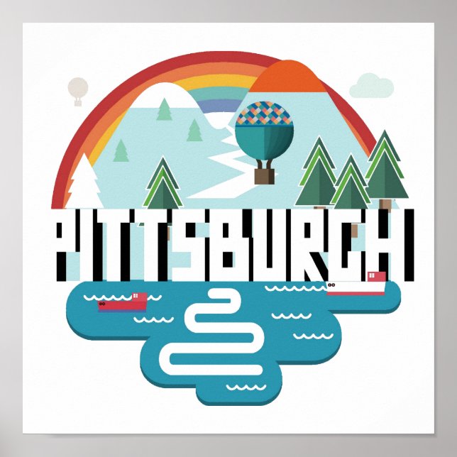 Pittsburgh, Pennsylvania | Stadtgestaltung Poster (Vorne)