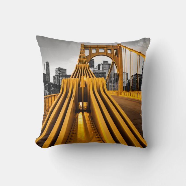 Pittsburgh Pennsylvania Steel City Skyline Bridge  Kissen (Vorderseite)