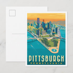 Pittsburgh Pennsylvania USA Vintage Reisekunst Postkarte