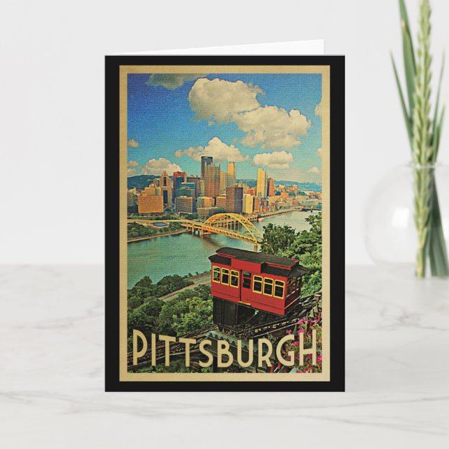 Pittsburgh Pennsylvania Vintage Reise Karte (Vorderseite)