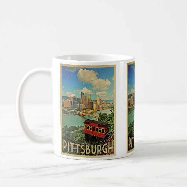 Pittsburgh Pennsylvania Vintage Travel Kaffeetasse (Links)