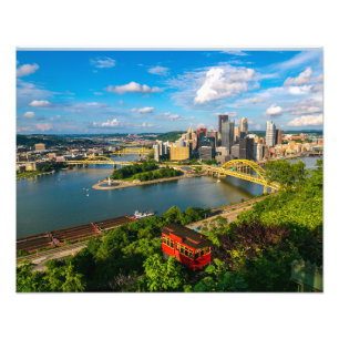 Pittsburgh Photo Imprimer Ville Vue avec Incline