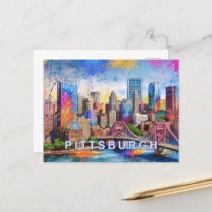 Pittsburgh Postcard - Iconic Skyline Postkarte