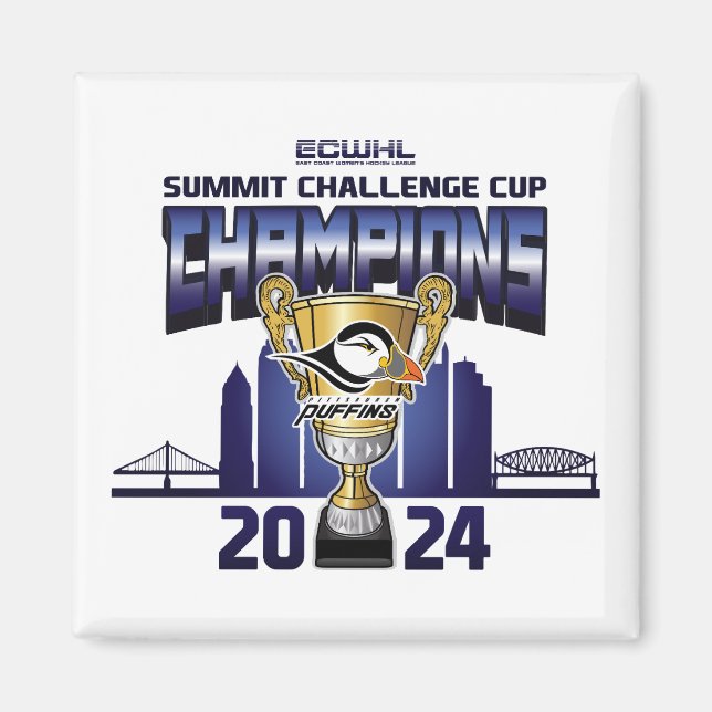 Pittsburgh Puffins Summit Challenge Cup Champions Magnet (Vorne)