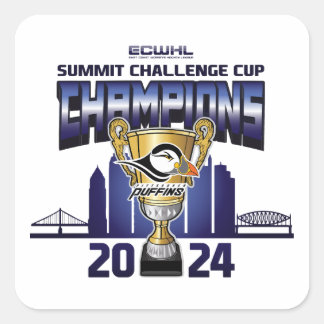 Pittsburgh Puffins Summit Challenge Cup Champions Quadratischer Aufkleber