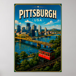 Pittsburgh Roberto Clemente Bridge Poster