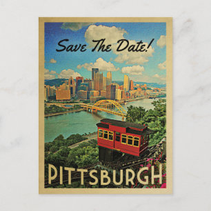 Pittsburgh Save the Date Vintage Postkarten