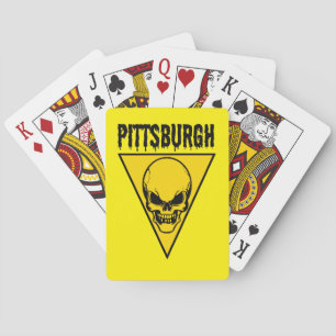 Pittsburgh Skull Spielkarten Gelb