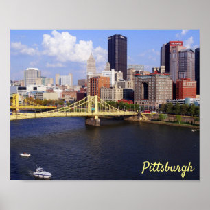 Pittsburgh-Skyline Allegheny Fluss Clemente Brücke Poster
