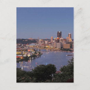 Pittsburgh Skyline bei Dusk Postkarte