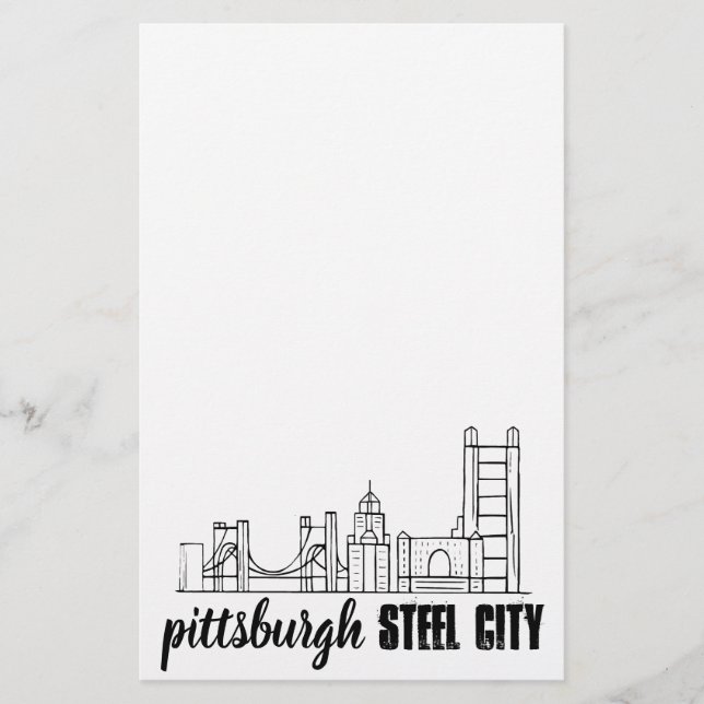 Pittsburgh Skyline Briefpapier (Vorderseite)