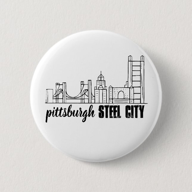 Pittsburgh Skyline Button (Vorderseite)