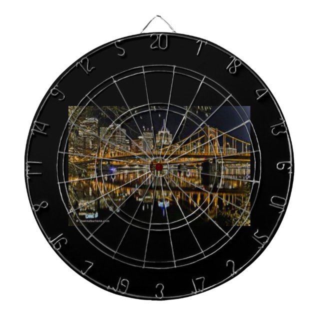 PITTSBURGH SKYLINE DART BOARD DARTSCHEIBE (vorne)
