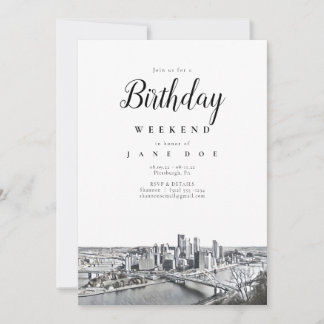 Pittsburgh Skyline Einladung zum Geburtstagsende