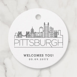 Pittsburgh Skyline Hochzeit Begrüßung Gefallen Geschenkanhänger