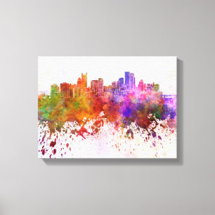 Pittsburgh skyline im Watercolor background Leinwanddruck