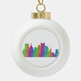 Pittsburgh-Skyline Keramik Kugel-Ornament