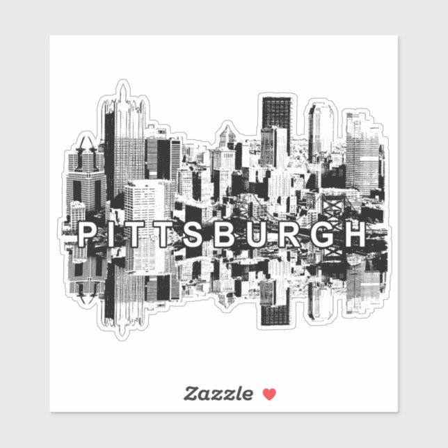 Pittsburgh, Skyline Pennsylvania Aufkleber (Blatt)