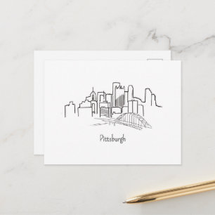 Pittsburgh Skyline Pittsburgh Illustration Postkarte