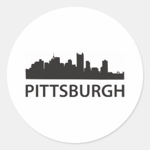 Pittsburgh Skyline Runder Aufkleber