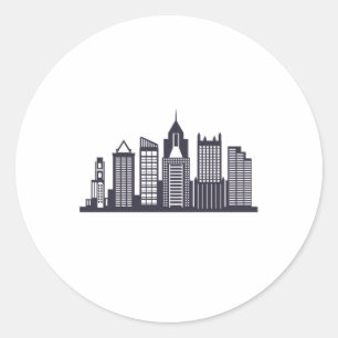 Pittsburgh Skyline Runder Aufkleber