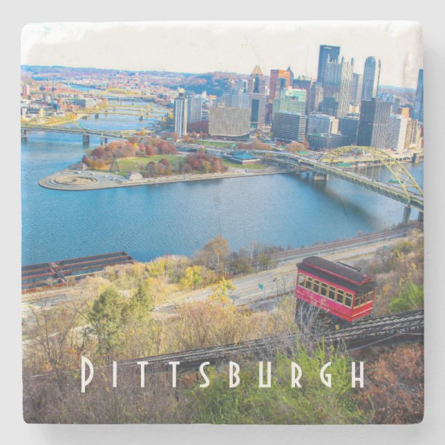 Pittsburgh Skyline Steinuntersetzer (Vorderseite)