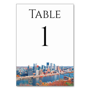 Pittsburgh Skyline-Tischnummern Tischnummer