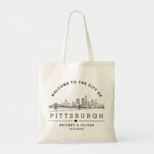 Pittsburgh Skyline Tote Bag - Gewohnter Hochzeitsv Tragetasche