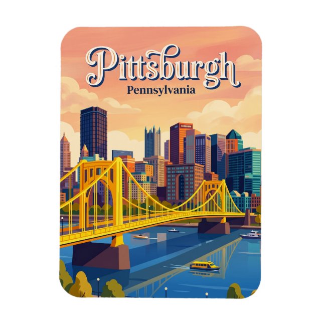 Pittsburgh Skyline USA Magnet (Vertikal)