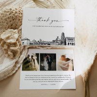 Pittsburgh Skyline Wedding Foto Danke Karte
