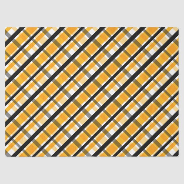 Pittsburgh Sportfan Gelbes Goldschwarz Kariert Seidenpapier (Vorderseite)