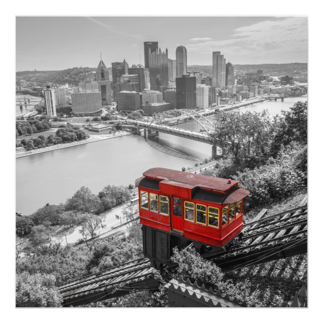Pittsburgh Steel City Skyline Incline Fotografie (Vorne)