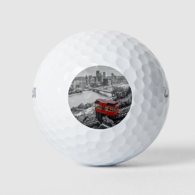 Pittsburgh Steel City Skyline Incline Fotografie Golfball (Vorderseite)