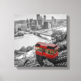 Pittsburgh Steel City Skyline Incline Fotografie Leinwanddruck