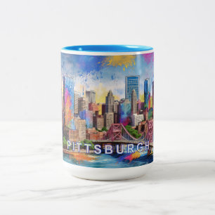 Pittsburgh Steel City Zweifarbige Tasse