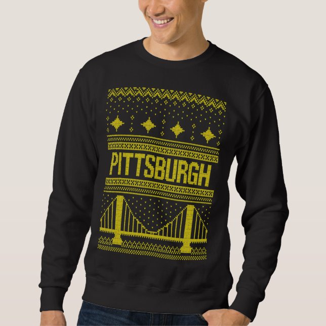 Pittsburgh Ugly Christmas Sweater Sweatshirt (Vorderseite)
