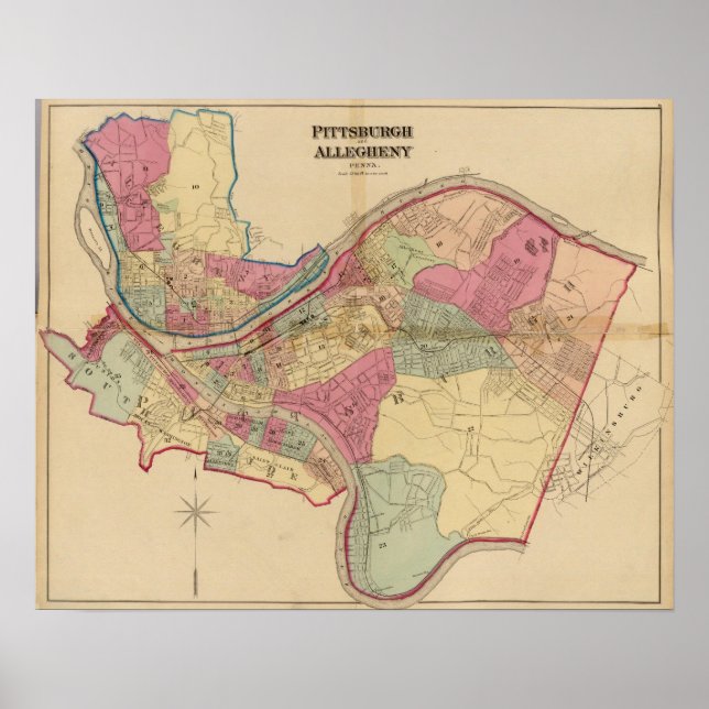 Pittsburgh und Allegheny Poster (Vorne)