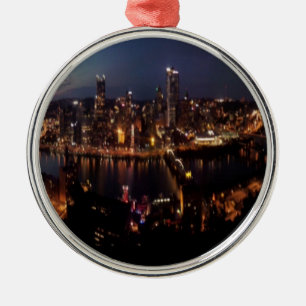 Pittsburgh via Monongahela Schräe Ornament Aus Metall