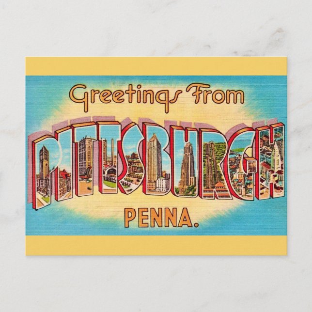 Pittsburgh Vintag Gruß Postkarte (Vorderseite)