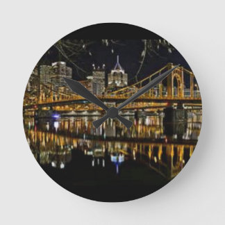 PITTSBURGH WALL CLOCK RUNDE WANDUHR