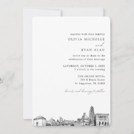 Pittsburgh Wedding Elegante Skyline Einladung