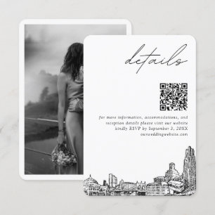 Pittsburgh Wedding Modern Details QR Code Begleitkarte