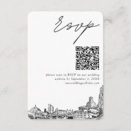 Pittsburgh Wedding Modern UAWG QR Code Small Begleitkarte