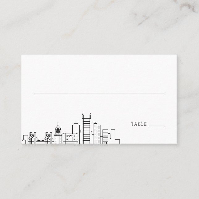 Pittsburgh Wedding | Platzkarten vorne und hinten (Vorderseite)