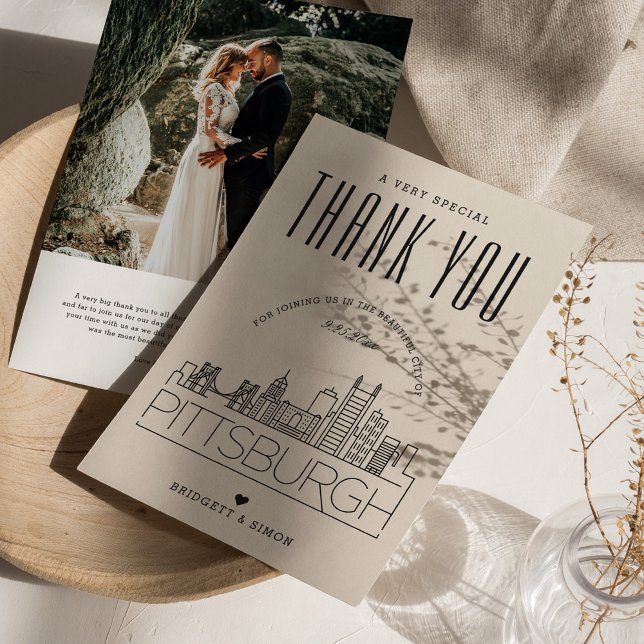Pittsburgh Wedding | Vielen Dank + Foto-Karte Karte (Von Creator hochgeladen)
