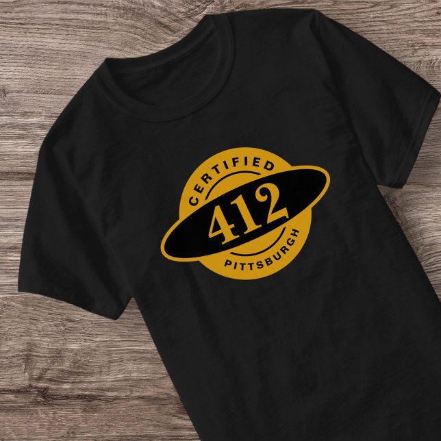 Pittsburgh Zuhause 412 Black Gold Yinzer T - Shirt (Von Creator hochgeladen)