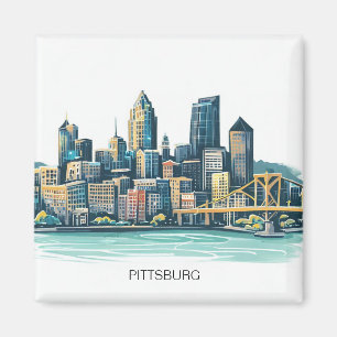 Pittsburgher Stadtbild Magnet
