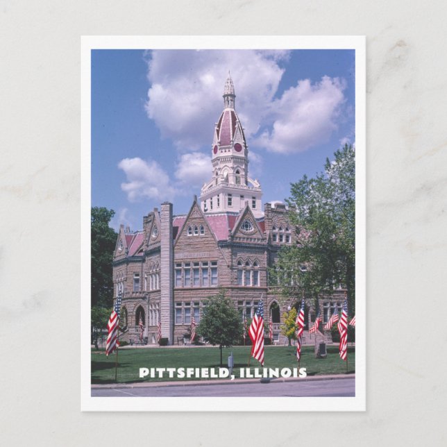 Pittsfield Illinois Pike Landkreis Courthouse Foto Postkarte (Vorderseite)