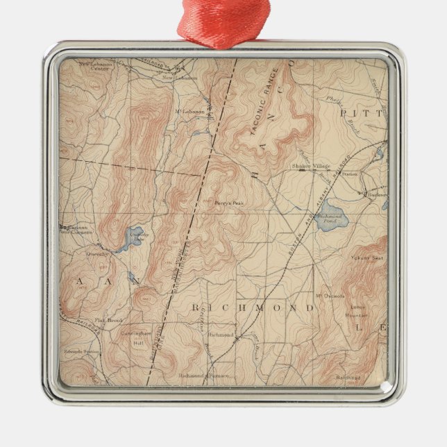 Pittsfield, Massachusetts Silbernes Ornament (Vorne)